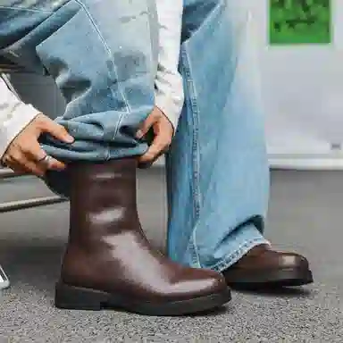 威世米邦 简约小众百搭休闲加绒加厚 短靴 男款