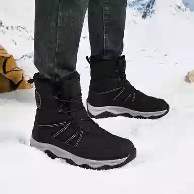 威世米邦 保暖防滑 加绒加厚 厚底 户外登山 短筒 雪地靴 男女同款