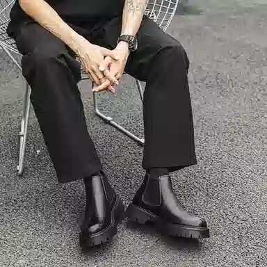 威世米邦 超纤皮 时尚百搭 短筒 切尔西靴 男款