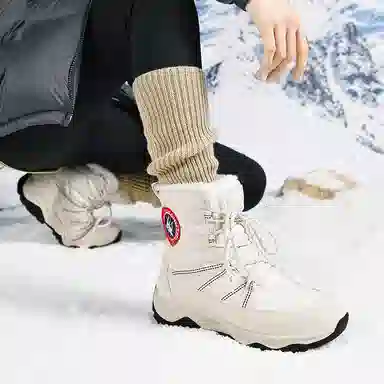 威世米邦 保暖防滑 加绒加厚 厚底 户外登山 短筒 雪地靴 男女同款
