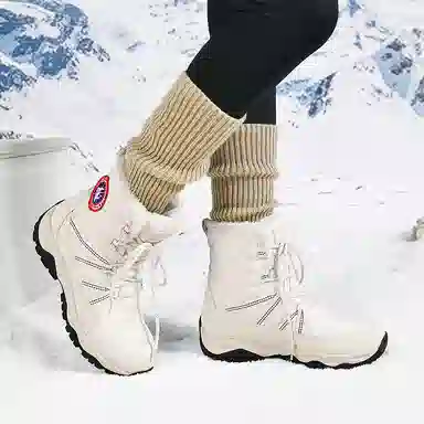 威世米邦 保暖防滑 加绒加厚 厚底 户外登山 短筒 雪地靴 男女同款