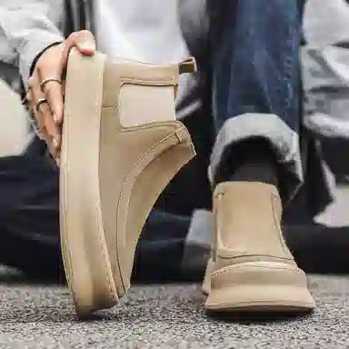 威世米邦 牛反绒 百搭通勤潮流 短筒 切尔西靴 男款