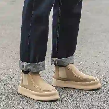 威世米邦 牛反绒 百搭通勤潮流 短筒 切尔西靴 男款