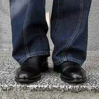 威世米邦 超纤皮 复古英伦休闲商务 短筒 切尔西靴 男款