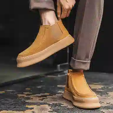 威世米邦 牛反绒 百搭通勤潮流 短筒 切尔西靴 男款