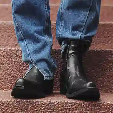 威世米邦 超纤皮 复古百搭经典时尚 短筒 切尔西靴 男女同款 黑色