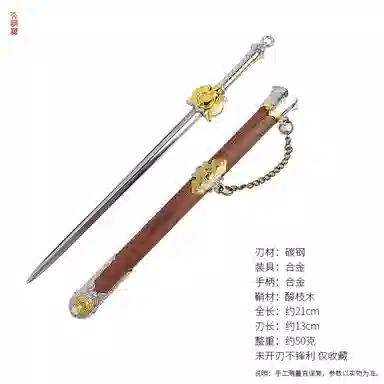 天字号 微型迷你碳钢刃身未开刃无极剑 成品模型