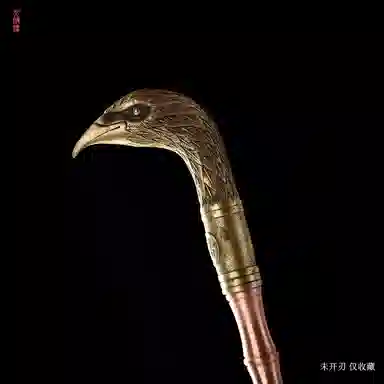 天字号 纯铜雕手杖紫铜登山拐杖未开刃 成品模型