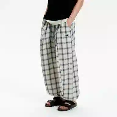Mr. Jiangnan Vintage Plaid Joggers