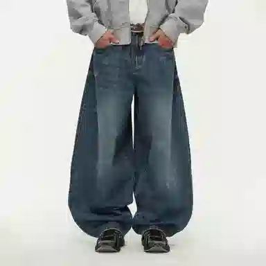 Jiangnan Vintage Washed Denim Pants