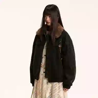 江南先生 流浪者之歌 纯色长袖宽松百搭外套皮衣 男女同款