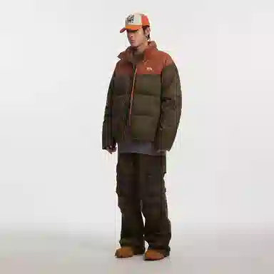 江南先生 美式复古立领拼接面包服羽绒服 男女同款