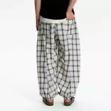 Mr. Jiangnan Vintage Plaid Joggers