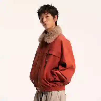 江南先生 流浪者之歌 纯色长袖宽松百搭外套皮衣 男女同款