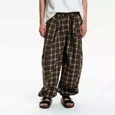 Mr. Jiangnan Vintage Plaid Joggers