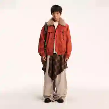 江南先生 流浪者之歌 纯色长袖宽松百搭外套皮衣 男女同款