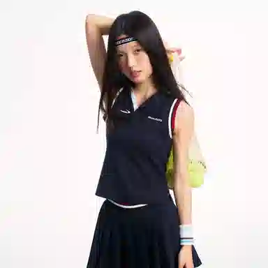 Mr. Jiangnan Vintage Stripe Logo Tank Top