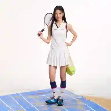 Mr. Jiangnan Vintage Stripe Logo Tank Top