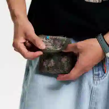 江南先生 美式复古 迷彩精致小巧便携时尚 魔术贴设计 耳机包零钱包 男女同款情侣款 多色