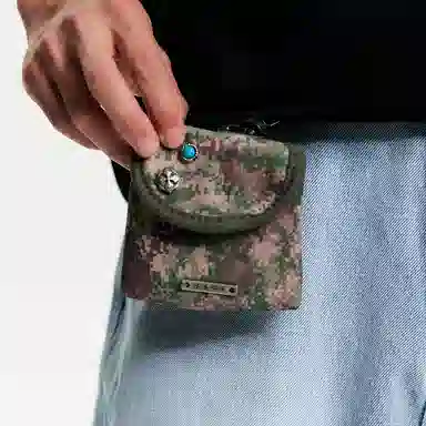 江南先生 美式复古 迷彩精致小巧便携时尚 魔术贴设计 耳机包零钱包 男女同款情侣款 多色