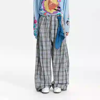 Mr. Jiangnan Vintage Plaid Pants
