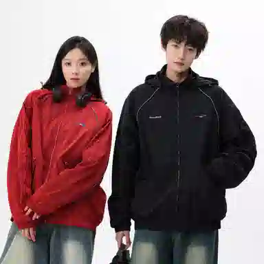 Mr. Jiangnan Line Stitch Detachable Hood Jacket