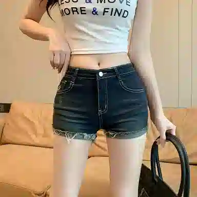 淑好百 复古低腰大码牛仔短裤 女款