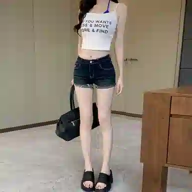 淑好百 复古低腰大码牛仔短裤 女款