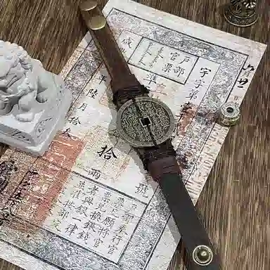 既白南兮 十年人间 山鬼花钱本命年铁三角十年之约道系青年国风新中式文创#好运 合金 手环 男女同款情侣款