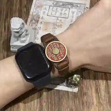 既白南兮 朱钱镇祥山鬼花钱铁三角十年之约本命年好运道系青年国风新中式文创 合金 手环 男女同款情侣款