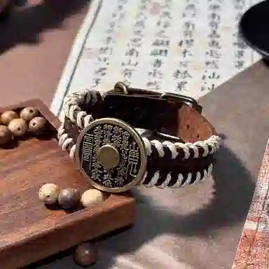 既白南兮 幽钱纳运山鬼花钱好运道系青年国风新中式文创 合金 手环 男女同款情侣款