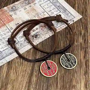 既白南兮 福运双至山鬼花钱好运道系青年国风新中式文创 合金 手环 男女同款情侣款