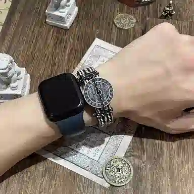 既白南兮 天干地支山鬼花钱本命年好运道系青年国风新中式文创 合金 手环 男女同款情侣款