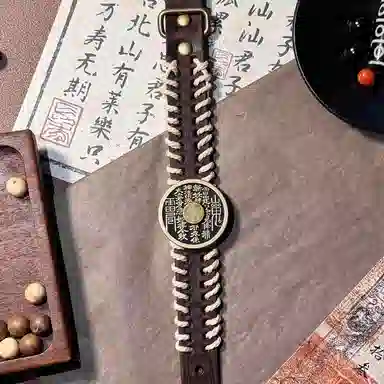 既白南兮 幽钱纳运山鬼花钱好运道系青年国风新中式文创 合金 手环 男女同款情侣款