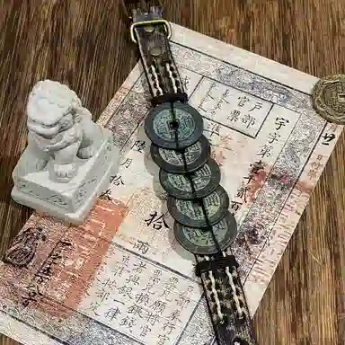 既白南兮 祥瑞之兆五帝钱好运道系青年国风新中式文创 合金 手环 男女同款情侣款