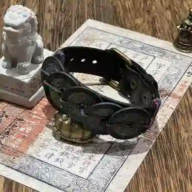 既白南兮 五帝佑祥 五帝钱 国风新中式 合金 手环 男女同款情侣款