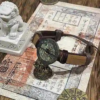 既白南兮 五帝钱康熙康乾盛世好运国风新中式文创 合金 手环 男女同款情侣款