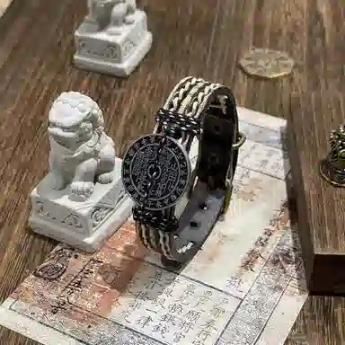 既白南兮 天干地支山鬼花钱本命年好运道系青年国风新中式文创 合金 手环 男女同款情侣款