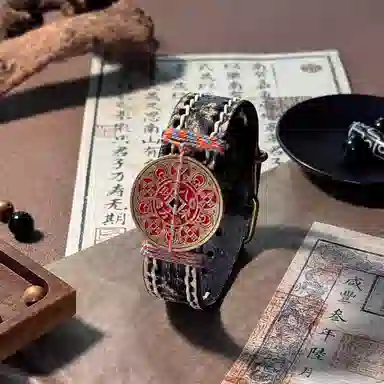 既白南兮 八方来财铜钱本命年好运国风新中式文创 合金 手环 男女同款情侣款