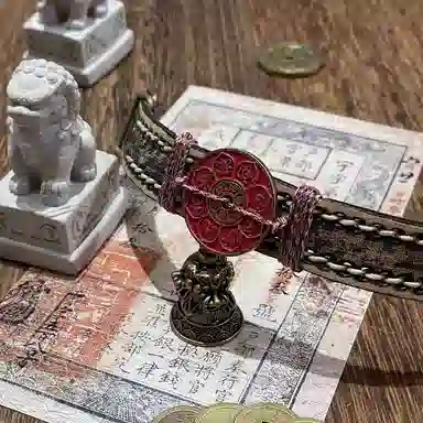 既白南兮 六字真言本命年好运道系青年国风新中式文创 合金 手环 男女同款情侣款