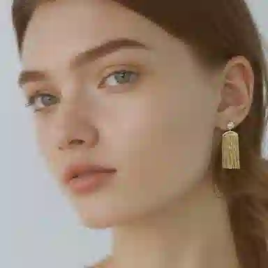 一撇一捺 夸张不对称新中式长款派对 合金 耳环 女款