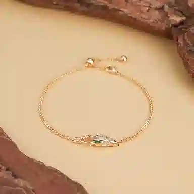 金灵蛇精致立体雕版 一撇一捺 美杜莎系列 密镶工艺 合金 手链 女款 金色