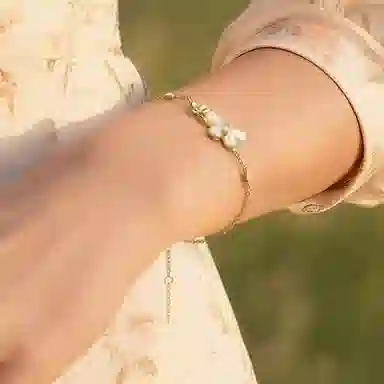 一撇一捺 蝶梦流光系列 蝶舞翩然 合金 手链 女款 金色