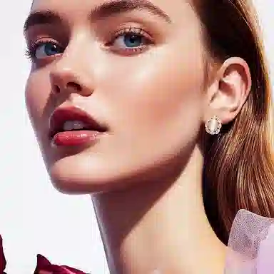 通勤百搭气质 一撇一捺 高级感椭圆形 合金 耳钉 女款 金银色