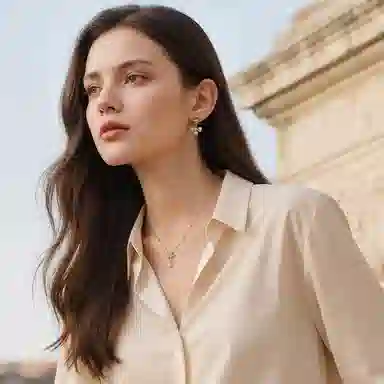 一撇一捺 权杖之泪系列泪雨 合金 耳环 女款 金色