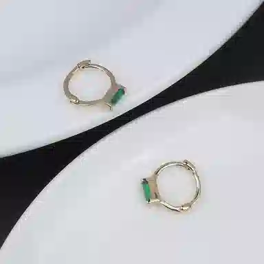 一撇一捺 摩登年代绿色轻奢高级感法风复古祖母绿 手环 女款