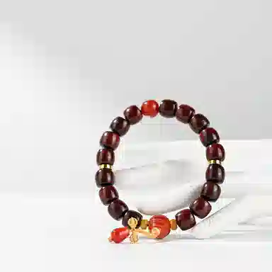 天纵 福运满满 招财纳福 大笑弥勒佛转运珠 高端红木佛珠小众设计感 新中式国潮复古风 好运盘玩念珠 紫檀属 手串 男女同款情侣款