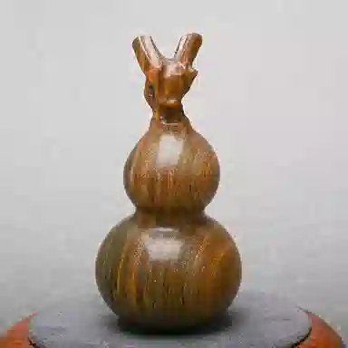 天纵 龙头葫芦福禄实木木雕 本命年转运招财纳福把玩 金丝楠 木作摆件 男女同款情侣款 楠木