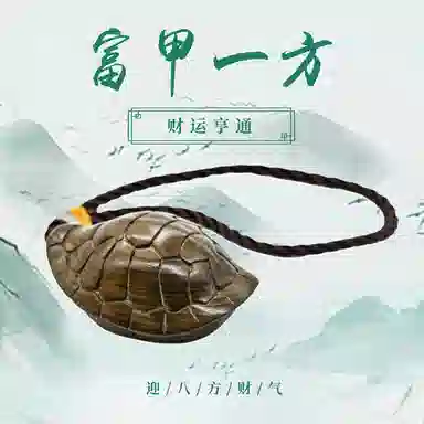 天纵 本命年招财转运国潮文玩吉祥物 原木雕刻富甲天下小乌龟新中式复古手工艺品 阴沉木 把件 男女同款情侣款