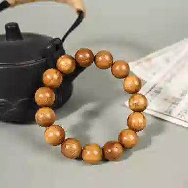 天纵 中式国风招财转运念珠 简约盘玩国潮文玩佛珠 复古小众平安好运 楠木 手串 男款